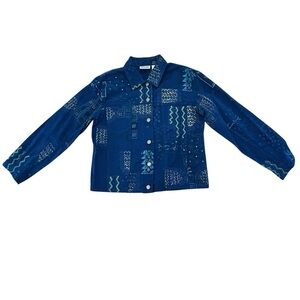 Vintage Chico’s Design Beaded Denim Vest Large (Chico’s size 2)